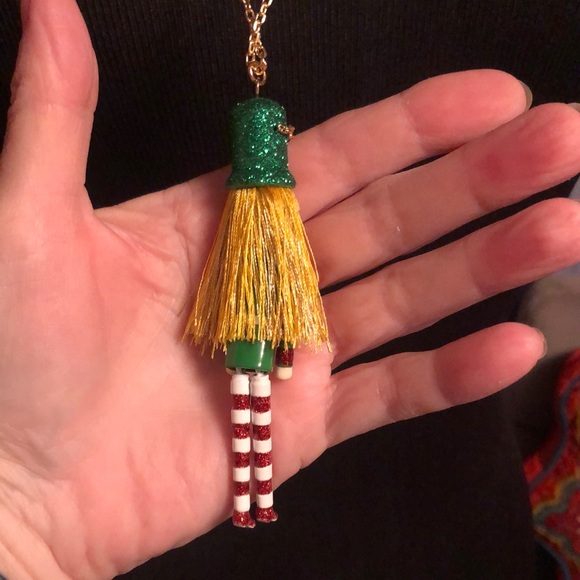 NWT Betsey Johnson Sparkly Rhinestone Nutcracker Holiday Necklace - Picture 3 of 17